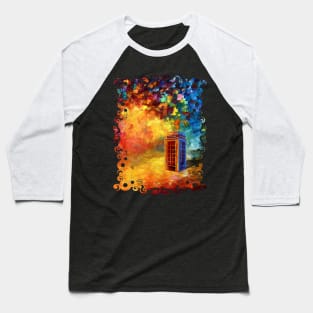 British Red Phone booth At Rainbow City Baseball T-Shirt